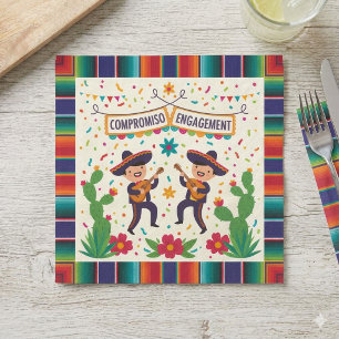Lebendige farbenfrohe mexikanische Mariachi-Kapell Serviette