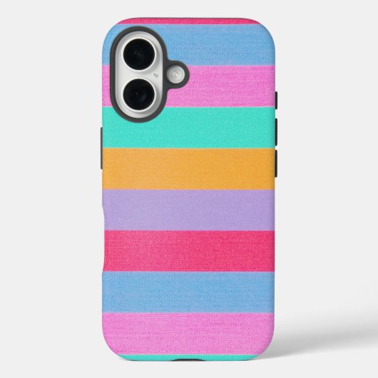 Lebendige farbenfrohe Retro-Streifen Case-Mate iPhone Hülle (Rückseite)