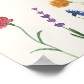 Lebendige farbenfrohe Wildblume Blütenhochzeit Poster (Ecke)