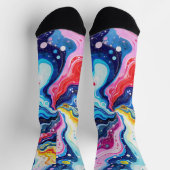 Lebendige farbenfrohe Wirbel-Abstraktion Socken (Oben)