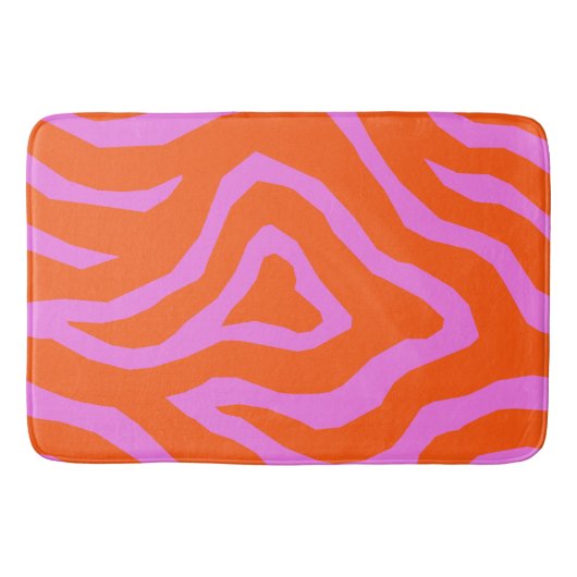 Lebendige farbenfrohe Zebrastreifen-Muster Badematte (Vorderseite)