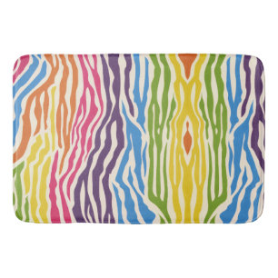 Lebendige farbenfrohe Zebrastreifen-Muster Badematte