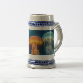 Lebendige Farbfarbenqualle Bierglas (VorderseiteRechts)
