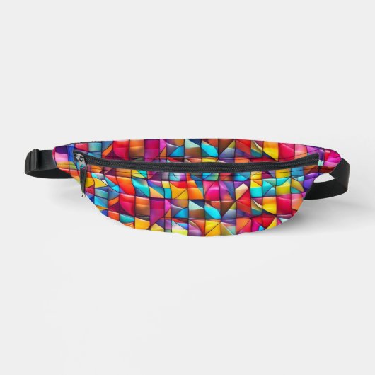 Lebendige Farbfliesen-Mosaik Bauchtasche (Vorderseite)