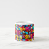 Lebendige Farbfliesen-Mosaik Espressotasse (Vorderseite)