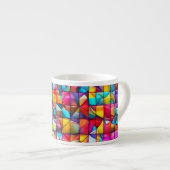 Lebendige Farbfliesen-Mosaik Espressotasse (Vorderseite Rechts)