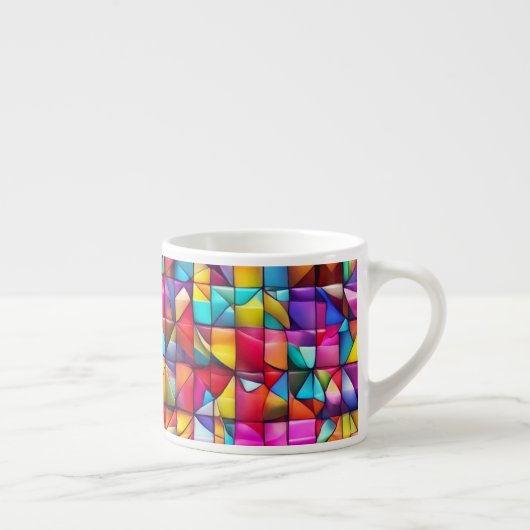 Lebendige Farbfliesen-Mosaik Espressotasse (Rechts)