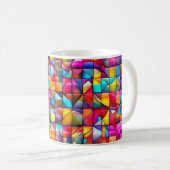 Lebendige Farbfliesen-Mosaik Kaffeetasse (VorderseiteRechts)