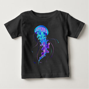 Lebendige Farbglühende Qualle Baby T-shirt