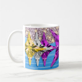 Lebendige Farbige Geometrische Sternmuster-Kaffeet Kaffeetasse