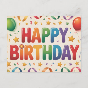 Lebendige Farbige Glückwunsch zum Geburtstag Postkarte