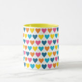 Lebendige Farbige Regenbogen-Herzen Tasse (Zentrum)