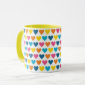 Lebendige Farbige Regenbogen-Herzen Tasse (Vorderseite Links)