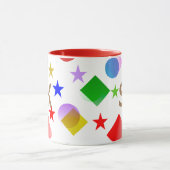 Lebendige Farbige Sterne Kreise Quadrate Personali Tasse (Zentrum)