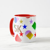 Lebendige Farbige Sterne Kreise Quadrate Personali Tasse (Vorderseite Links)