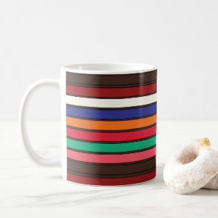 Lebendige Farbige Streifen Kaffeetasse