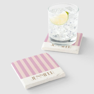 Lebendige Farbige Streifen lila Modische Hochzeit Steinuntersetzer