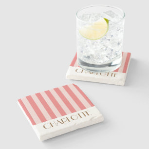 Lebendige Farbige Streifen rosa Trendige Hochzeit Steinuntersetzer