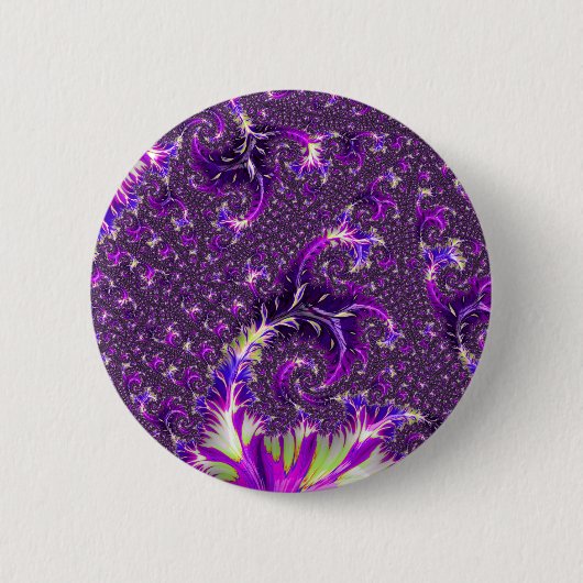 Lebendige Farbige Trippy Groovy Boho Spirale Frakt Button (Vorderseite)