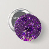 Lebendige Farbige Trippy Groovy Boho Spirale Frakt Button (Vorne & Hinten)