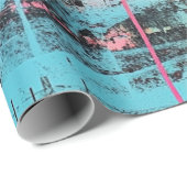 Lebendige Farbspritzer-Graffiti Pink Gelb Blau Geschenkpapier (Rolleneckpunkt)