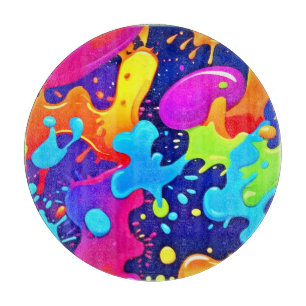 Lebendige Farbspritzer-Kunst-Explosion Schneidebrett
