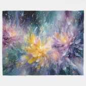 Lebendige florale abstrakte Malerei mit Explosion Fleecedecke (Vorderseite (Horizontal))