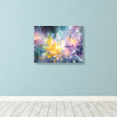 Lebendige florale abstrakte Malerei mit Explosion Leinwanddruck (Insitu (Holzboden))