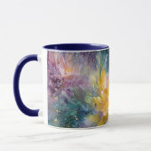 Lebendige florale abstrakte Malerei mit Explosion Tasse (Links)