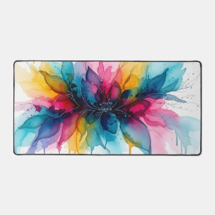Lebendige florale abstrakte Wasserfarbe Schreibtischunterlage
