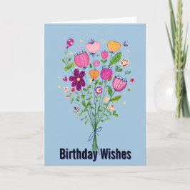 Lebendige Florale Aquarell-Fröhliche Geburtstag Karte