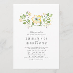 Lebendige florale Aquarellpartnerin Einladung