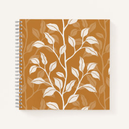 Lebendige Florale Botanische Silhouette Ton Amber Notizblock