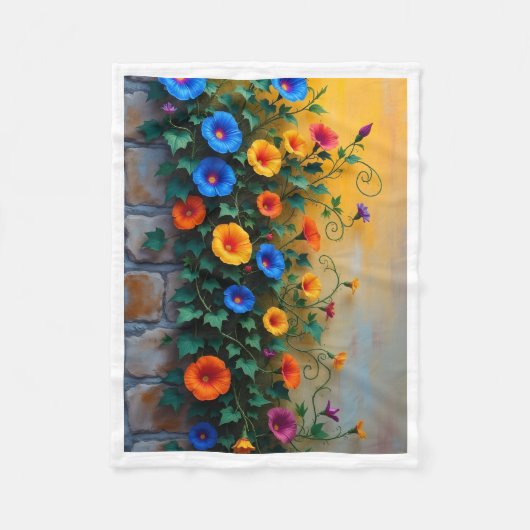 Lebendige Florale Decke mit Reben (Vorderseite)