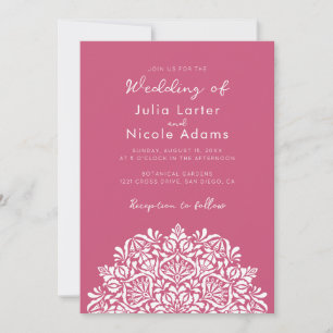 Lebendige florale Duftfreude Mandala-Hochzeit Einladung