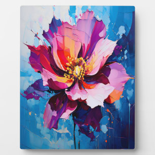 Lebendige florale Explosion abstrakte Blumenkunst Fotoplatte