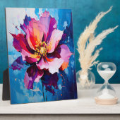 Lebendige florale Explosion abstrakte Blumenkunst Fotoplatte (Seite)