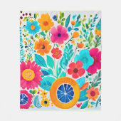 Lebendige Florale Fiesta Fleecedecke (Vorderseite)