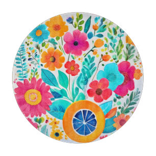 Lebendige Florale Fiesta Schneidebrett
