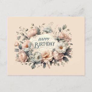 Lebendige Florale Geburtstagsglückwunschkarte Postkarte