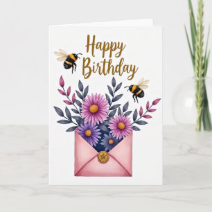 Lebendige Florale Geburtstagskarte Karte