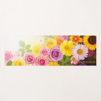 Lebendige florale Gradientkunst – Pink Gelb Lila Yogamatte