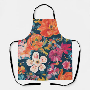 Lebendige florale Grafik-Kunst Schürze