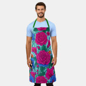Lebendige Florale Küchenschürze Schürze (Getragen)