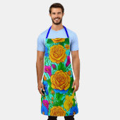 Lebendige Florale Küchenschürze Schürze (Getragen)