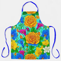 Lebendige Florale Küchenschürze