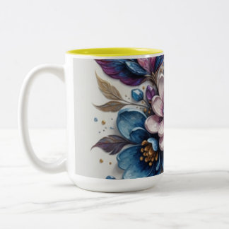 Lebendige florale Kunstwerke Zweifarbige Tasse
