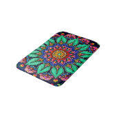 Lebendige florale Mandala-Kunst Badematte (Schrägansicht)