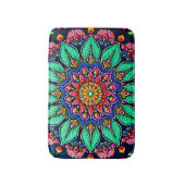 Lebendige florale Mandala-Kunst Badematte (Vorderseite Vertikal)