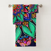 Lebendige florale Mandala-Kunst Badhandtuch Set (Insitu)
